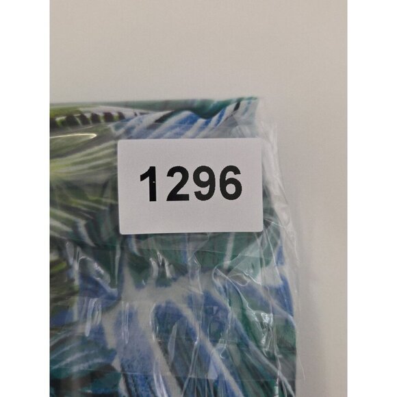 Catherines Blue Green Leaf Print Stretch Button Down size 2xWP - Picture 5 of 5